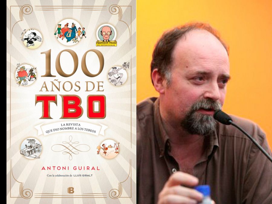 Portada del libro '100 años de TBO' y su autor, Antoni Guiral