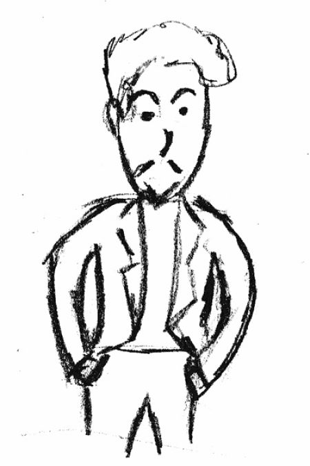 Doc Pastor retratado por Frost, perrito de aventuras