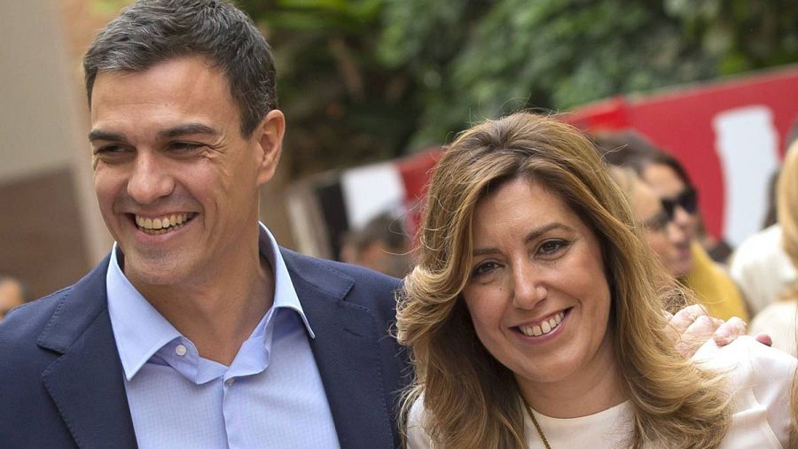 Susana Díaz y Pedro Sánchez, ahora contrincantes en las primarias del PSOE (EFE).