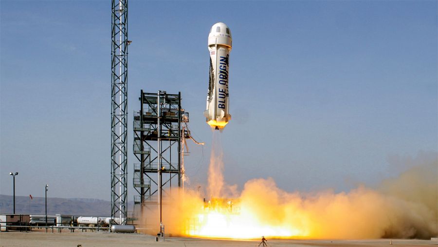 Blue Origin ha realizado múltiples lanzamientos exitosos de pruebas de su vehículo New Shepard. BLUE ORIGIN