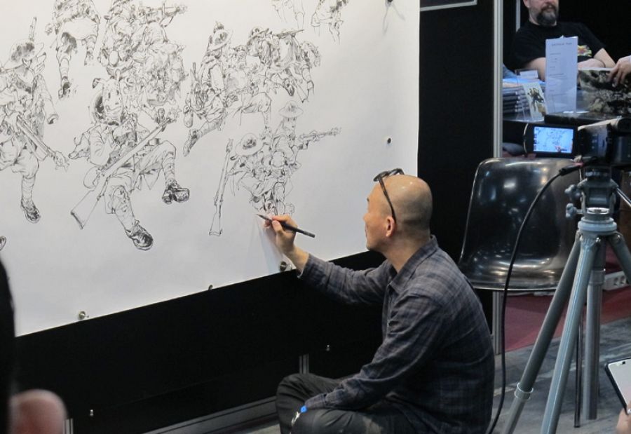 Kim Jung Gi dibujando en el Salón del Cómic de Barcelona