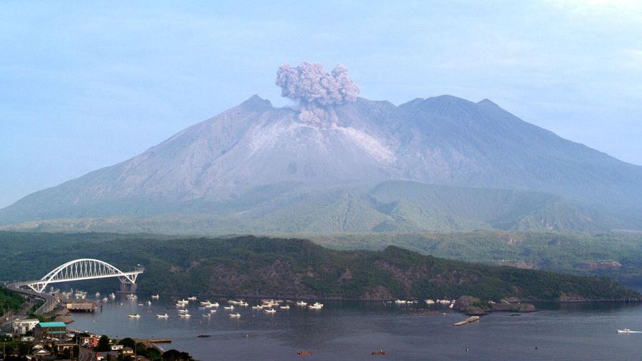 El volcán Sakurajima, en Japón
