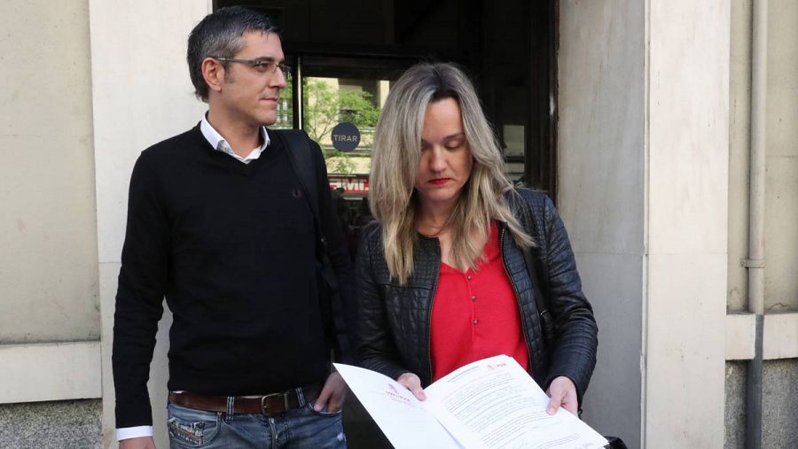 Eduardo Madina y Pilar Alegría registran la candidatura de Susana Díaz.