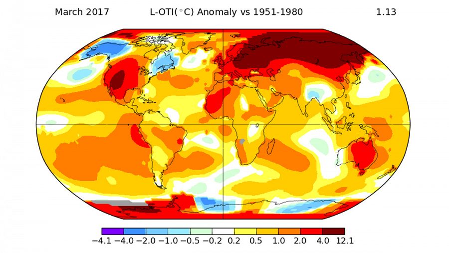 El Instituto Goddard para Estudios Espaciales comenzó en 1880 su registro histórico de temperaturas. NASA