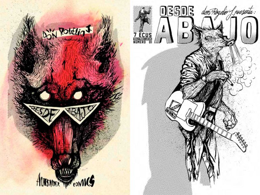 Portada del integral de 'Desde abajo' y una de las portadas originales