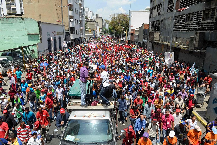 La marcha chavista por el centro de Caracas