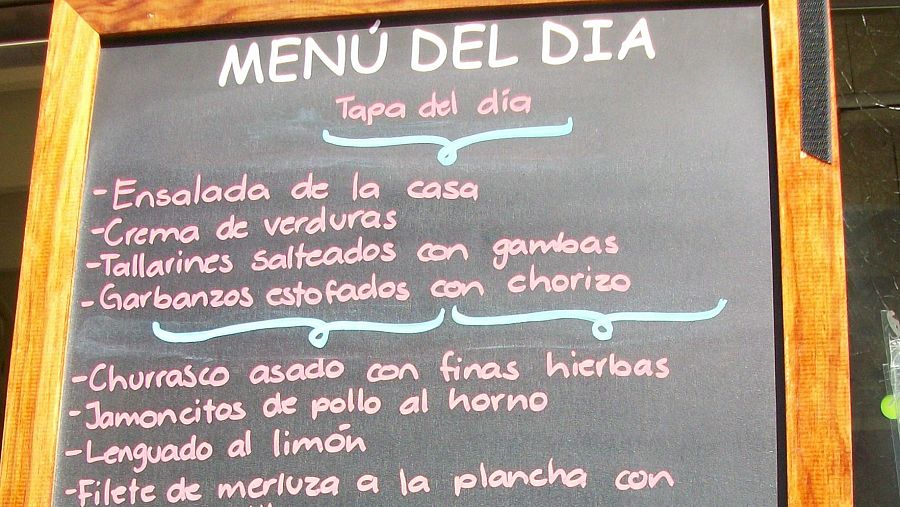 El popular menú del día