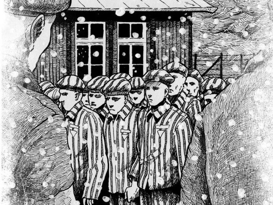 Fragmento de una ilustración de 'Deportado 4443'