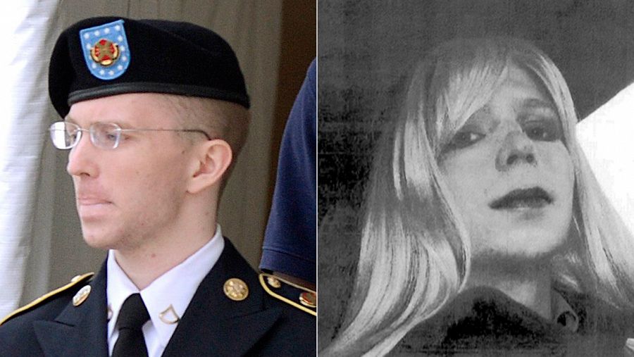La ex militar Chelsea Manning fotografiada antes y despues de su reasignación de genero
