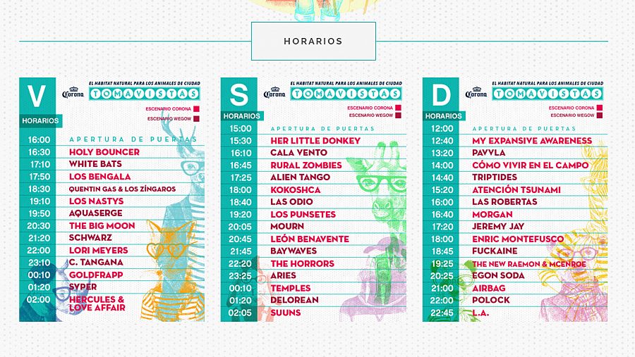 tomavistas horarios 2017