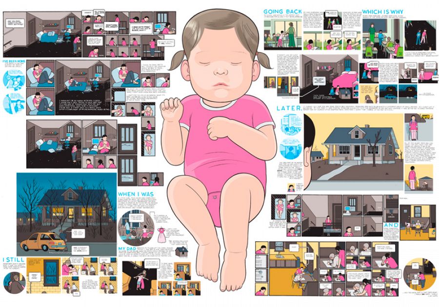 Páginas de 'Fabricar historias', de Chris Ware