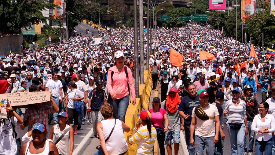 Imagen de la manifestación de este martes en Caracas