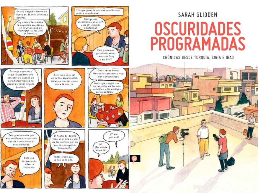 Portada y página de 'Oscuridades programadas'