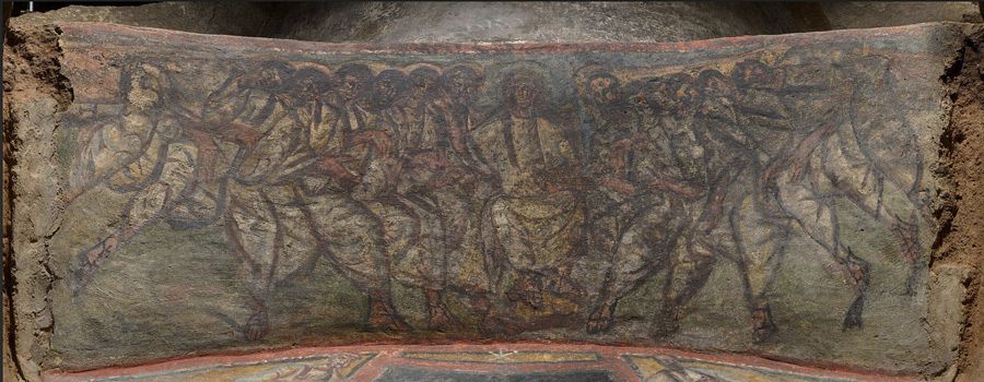 Arcosolio de los Apóstoles en las catacumbas de Santa Domitila