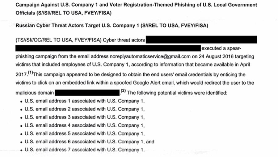 Fragmento del documento publicado este martes por el diario digital 'The Intercepter'