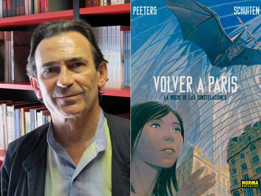 Benoit Peeters y portada del segundo tomo de 'Volver a París'