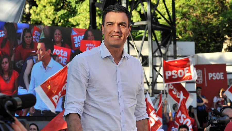 Pedro Sánchez, en un mitin de la campaña de primarias.