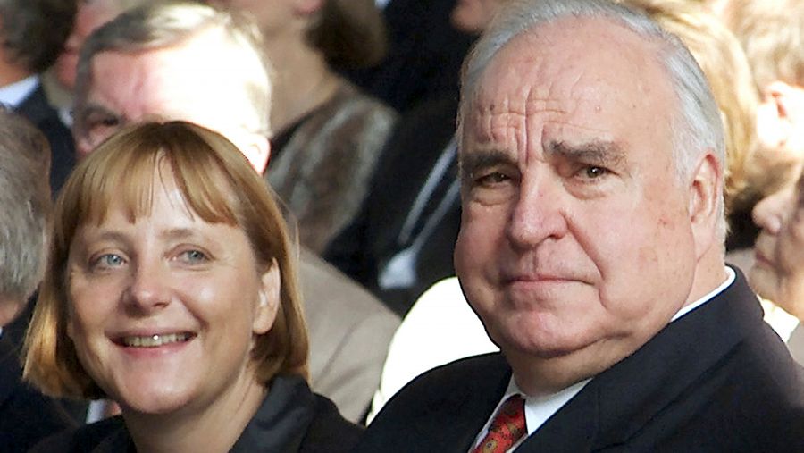 Helmut Kohl y Angela Merkel