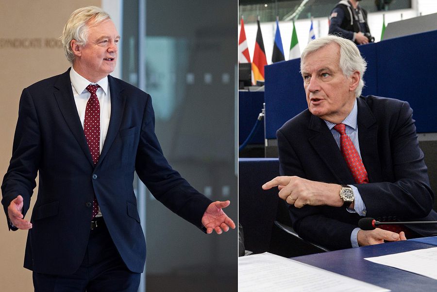 Los negociadores: David Davis (Reino Unido) y Michel Barnier (Unión Europea).