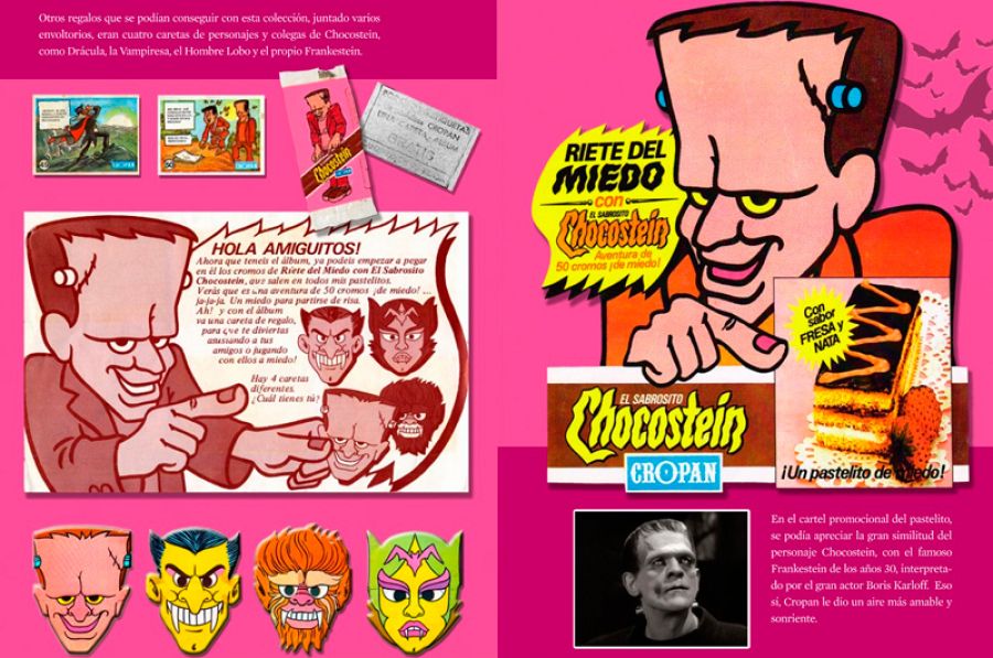 Cromos y publicidad de Chocostein, de Cropan