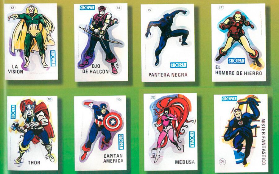 Cromos de superhéroes Marvel, de Cropan