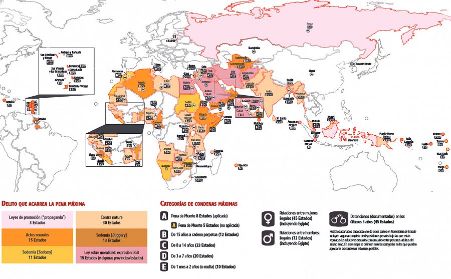 Criminalización del colectivo LGTB en el mundo (ILGA)