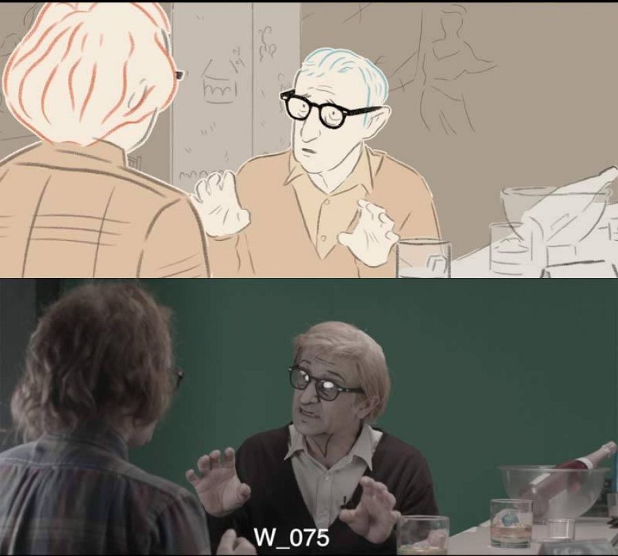 Comparativa del rodaje con actores y la animación final