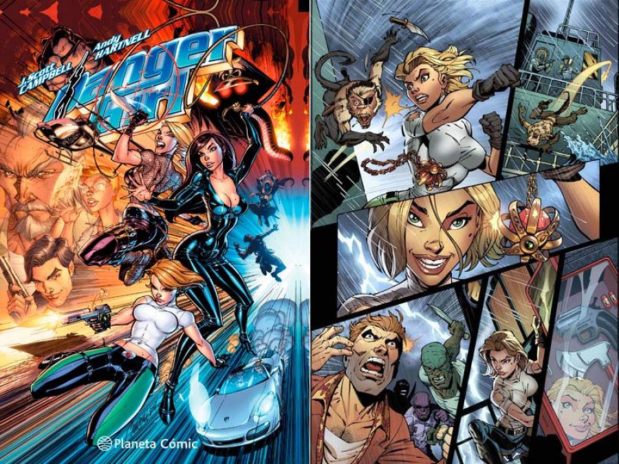 Portada y página de 'Danger Girl'