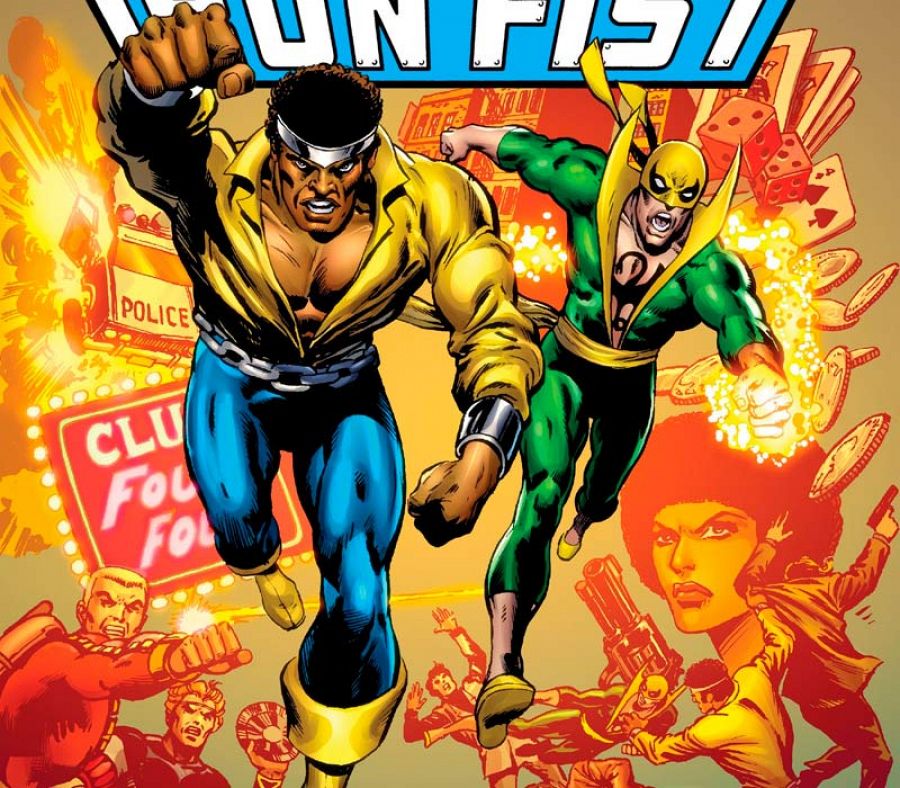 Powerman y Puño de Hierro (Iron Fist) dibujados por John Byrne