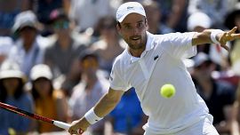 El español Roberto Bautista, en su partido contra Nishikori