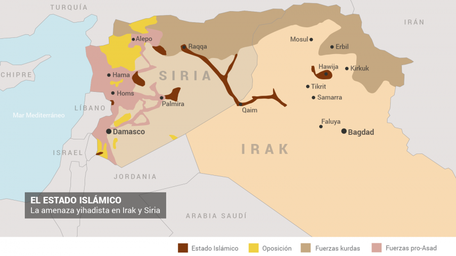 Presencia del Estado Islámico en Irak y en Siria