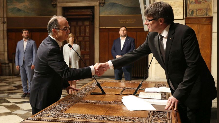 Jordi Turull toma posesion del cargo de conseller de Presidencia de la Generalitat.