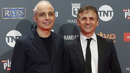 José Mota y Pablo Berger, en los IV Premios Platino del cine iberoamericano.