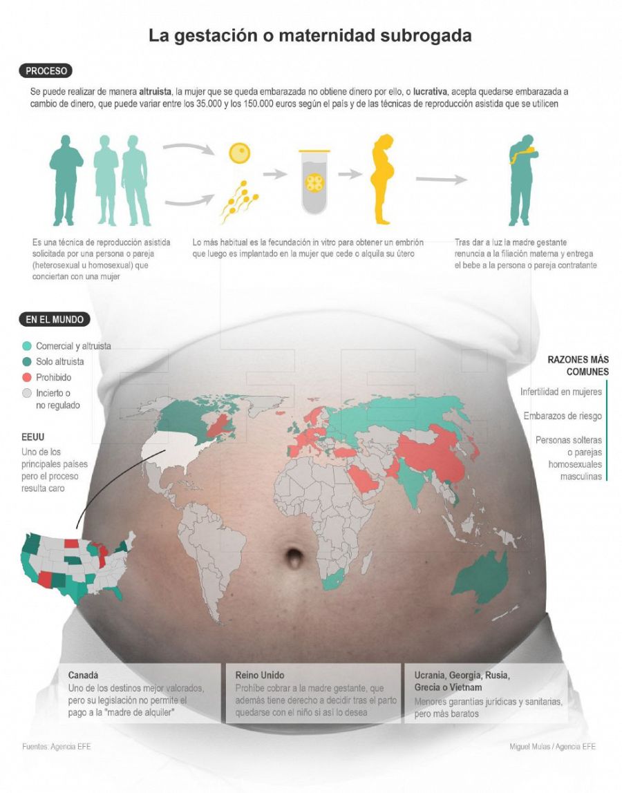 La gestación subrogada en el mundo