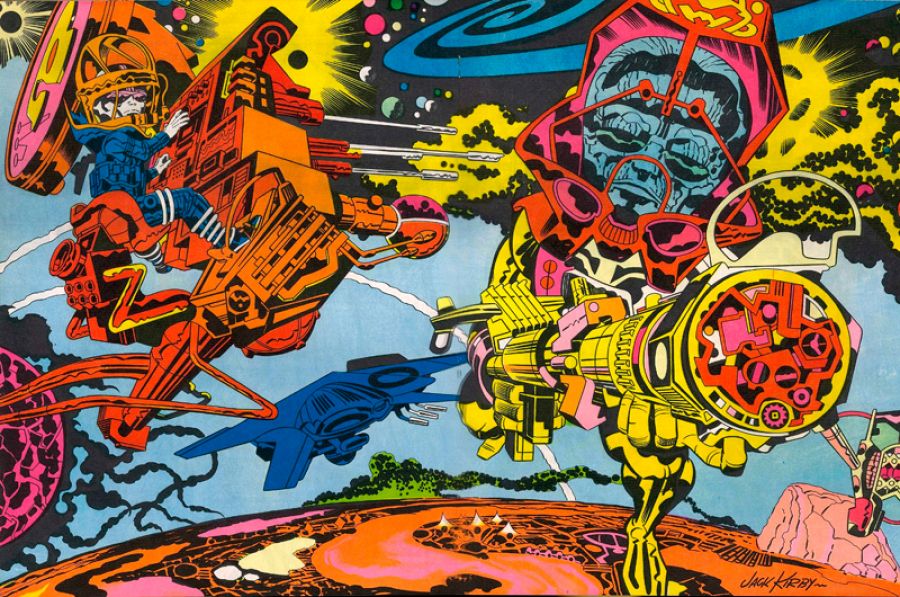 Ilustración de un portafolio de Jack Kirby