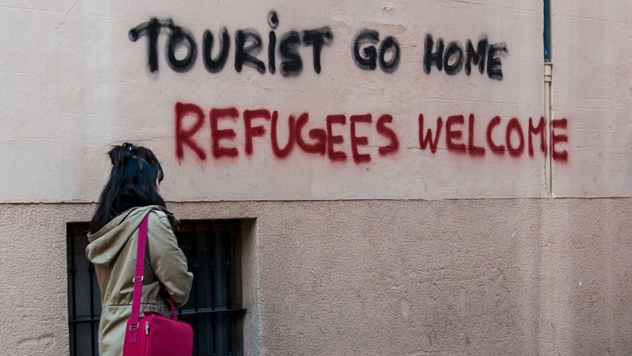 Pintadas en contra de los turistas en el casco antiguo de Palma en una image de archivo de 2016