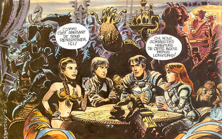 Luke y Leia coinciden con Valerian y Laureline en la cantina