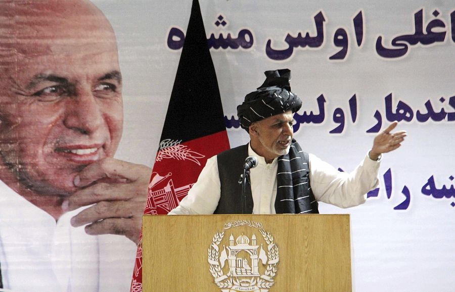 El presidente afgano, Ashraf Ghani, en un acto en Kandahar