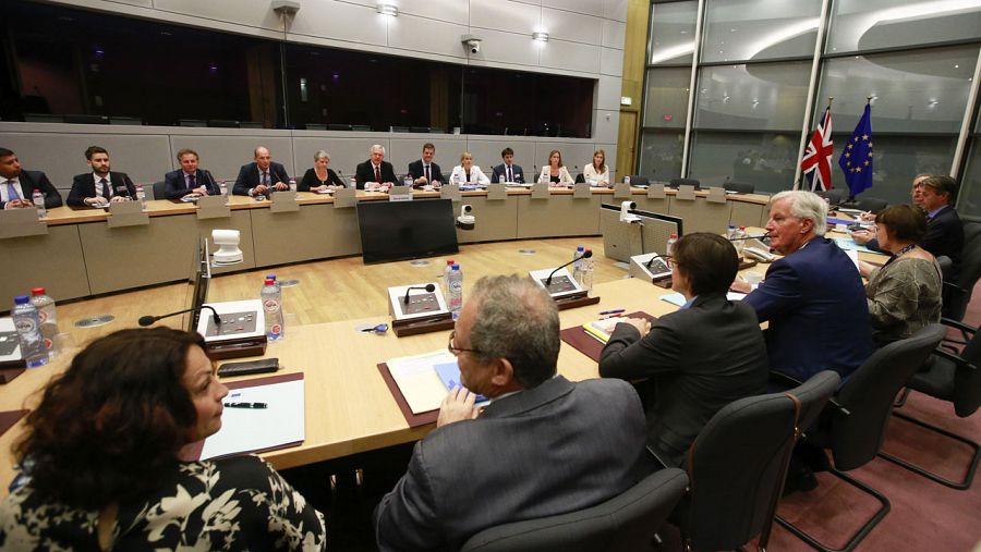 Reunión de la tercera ronda de negociaciones sobre el Brexit en la sede de la Comisión Europea en Bruselas.