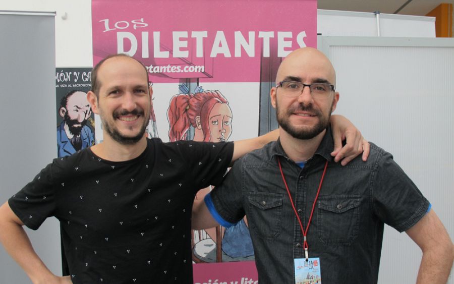 Juan Ros y Óscar Sanz en el Salón del Cómic de Jaca