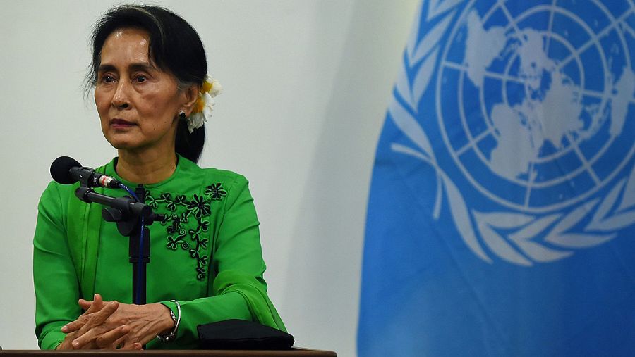 Fotografía de archivo de la Consejera de Estado y líder de facto de Myanmar (Birmania), la previo Nobel de la paz Aung San Suu Kyi