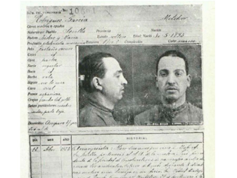 Ficha de prisiones de Melchor Rodríguez