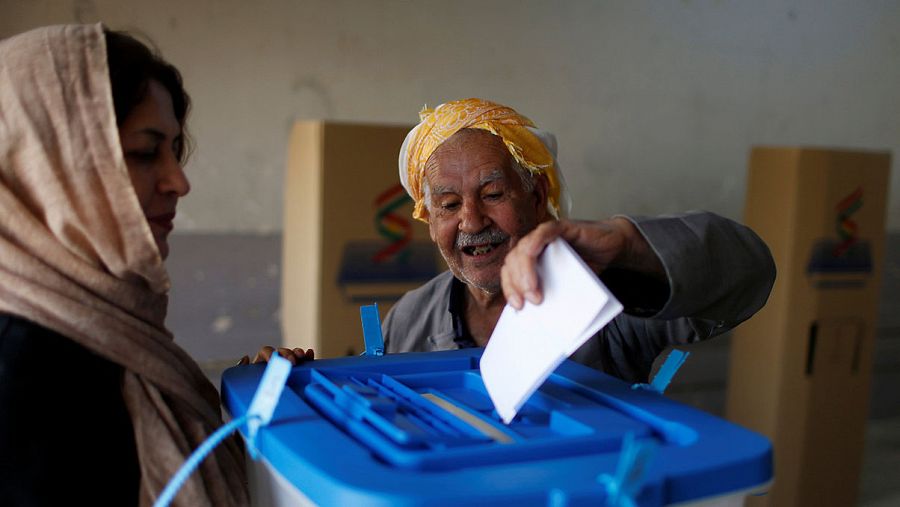 Votaciones en Erbil, Kurdistán iraquí