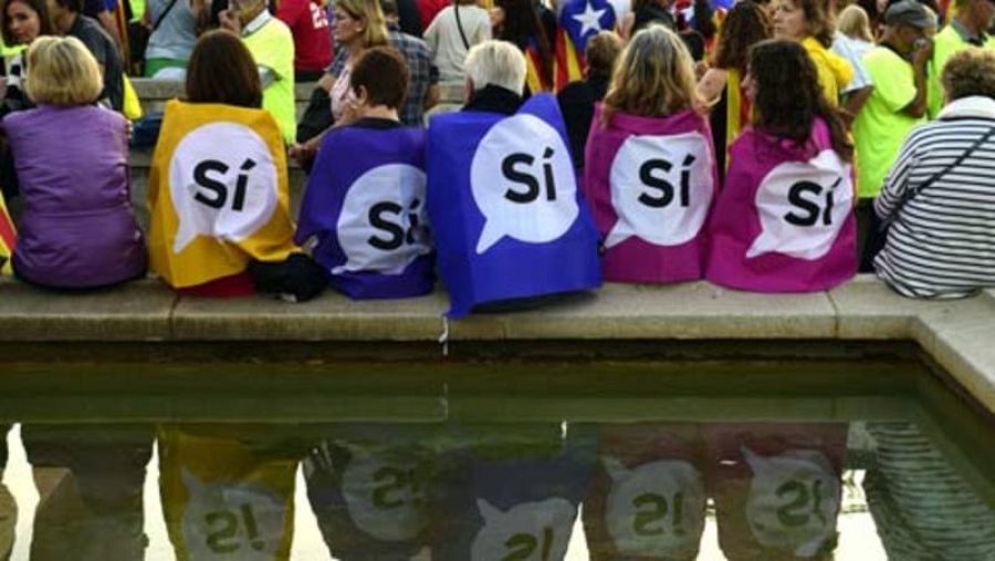 Acto a favor de la consulta en Barcelona (AFP).