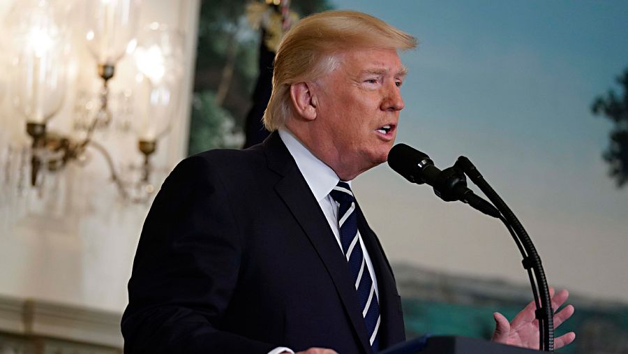 El presidente de Estados Unidos, Donald Trump, en su comparecencia en la Casa Blanca