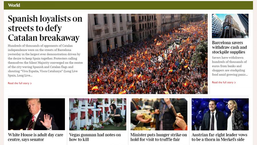 Los constitucionalistas desafían a los rupturistas en Cataluña, apunta The Times