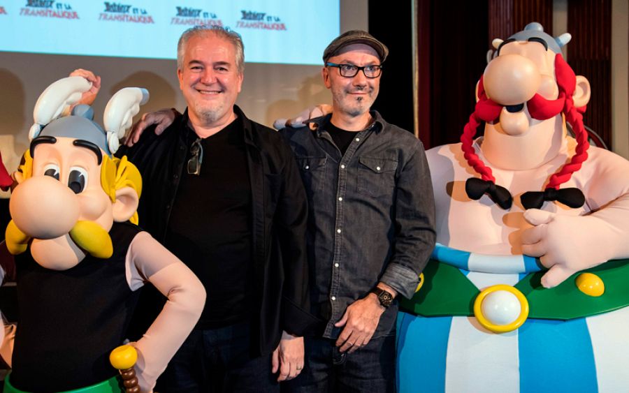 Jean-Yves Ferri y Didier Conrad en la presentación del álbum