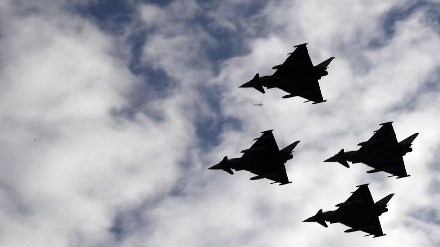 Los eurofighters durante el desfile del Día de la Fiesta Nacional