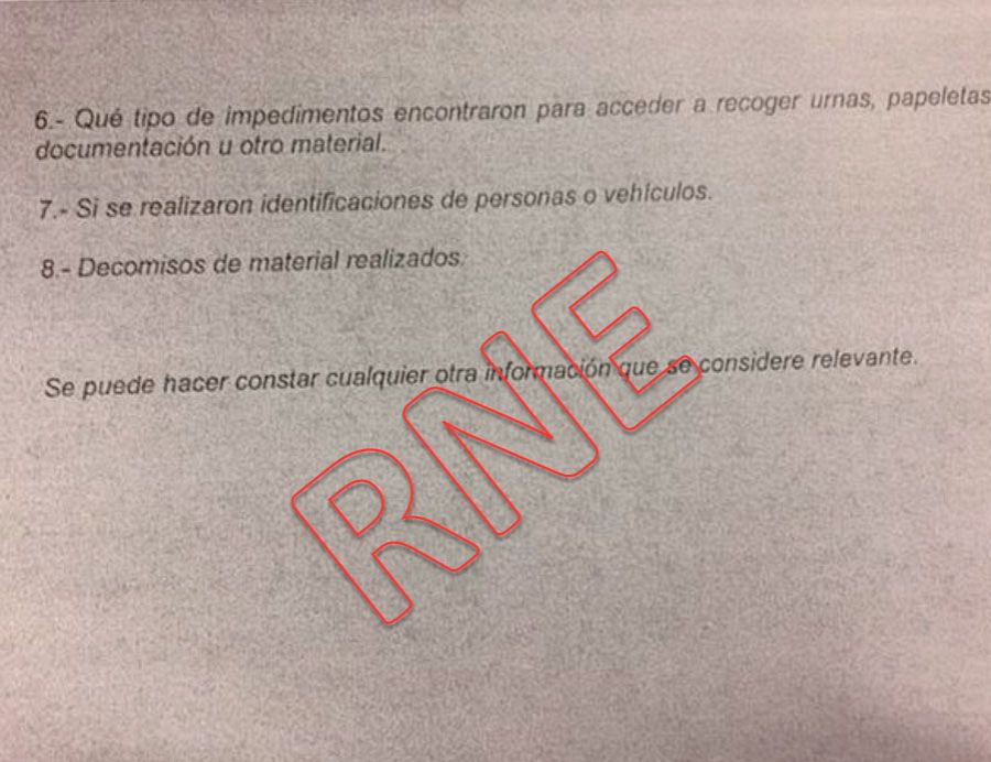 En el documento se les requiere información de cómo desarrollaron su labor durante el 1-O.