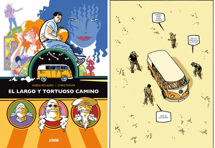 Portada y página de 'El largo y tortuoso camino'